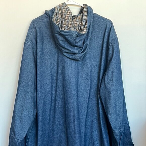 Hooded and Zippered Denim Jacket - Picture 2 of 2